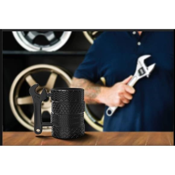 Tire Coffee Tea Mug Gift for Car Lovers Mechanics Car Enthusiasts ChristmasGifts - Picture 4 of 7